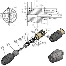 Electric drill 2D to 3D CAD