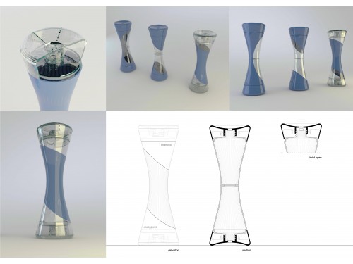 Dual sided Shampoo/Conditioner bottle