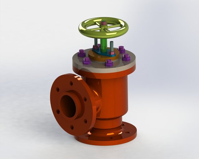 Feed Check Valve (3D Model and Rendered Design in SolidWorks)
