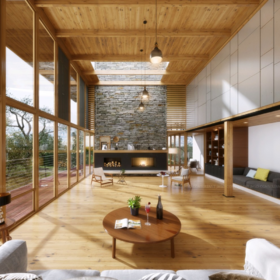 3D Modern Rustic Interior Design